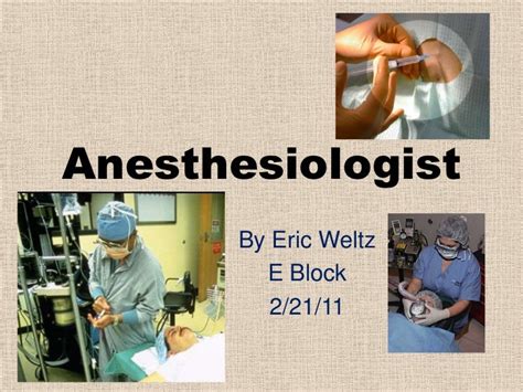 The Career of Anesthesiologist