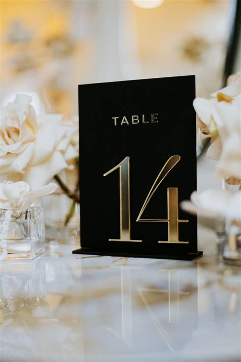 Black Wedding Table Numbers Modern Table Signs For Wedding Etsy