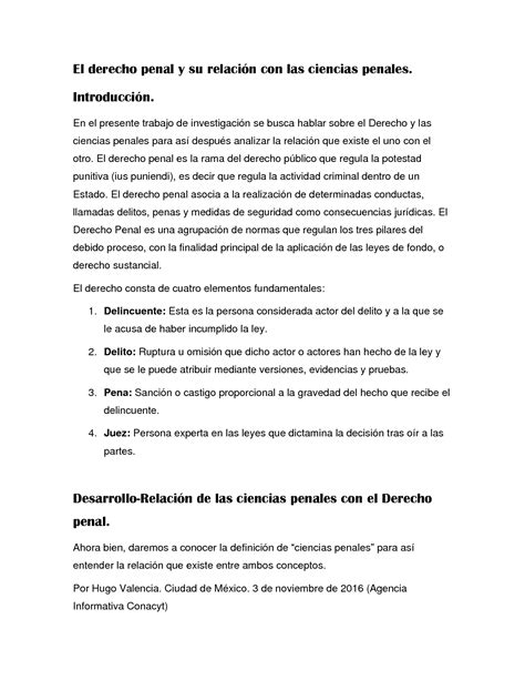 SOLUTION A4 El Derecho Penal Y Su Relaci N Con Las Ciencias Penales