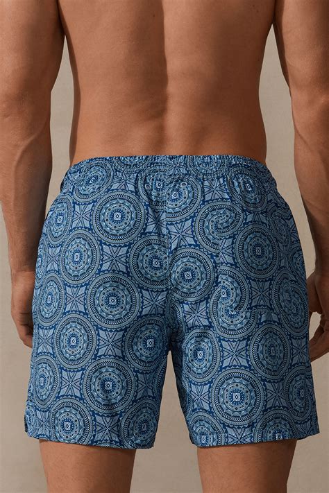 Blue Majolica Print Swim Trunks Intimissimi