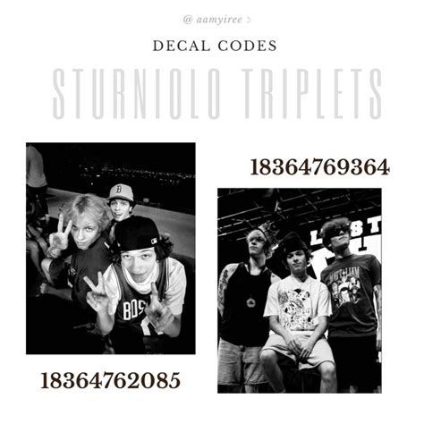 Decal Codes Sturniolo Triplets In House Decals Roblox Pictures