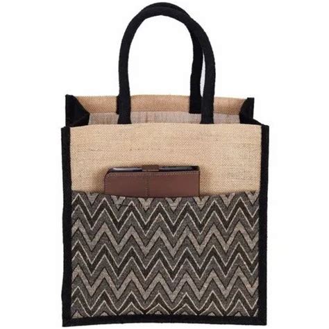 Rope Handle Printed 2kg Jute Shopping Bag Capacity 2 Kgs Size