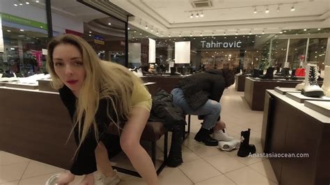 Anastasia Ocean Without Panties In Shoe Store Flashing Pussy In Public