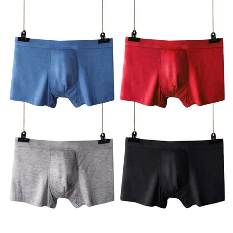 5 Pcs Lot Men Underwear Boxer Shorts Bamboo Fiber Seamless U Convex