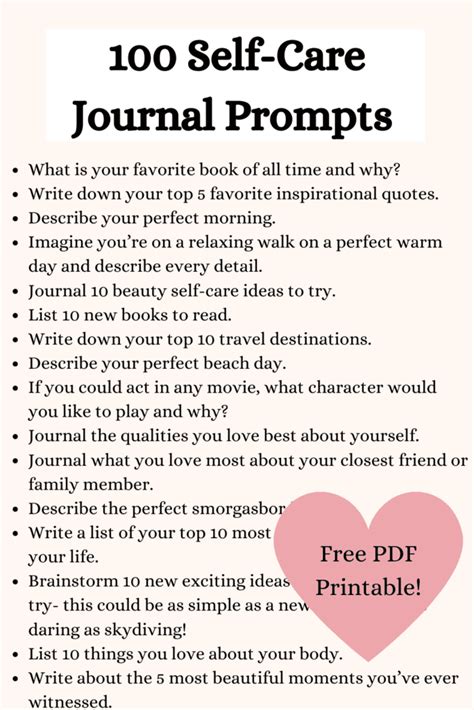 Mental Health Printable Journal Prompts