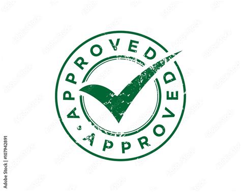 Green Approved Stamp Check Mark Stock Vector Adobe Stock