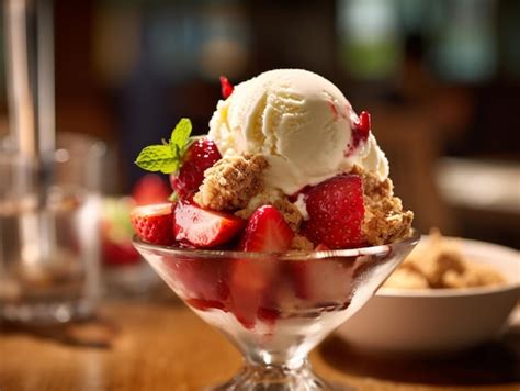 Premium Ai Image Berry Ice Cream In Glass Bowl On White Background