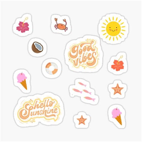 Summer Beach Fun Sticker For Sale By Teekid Redbubble