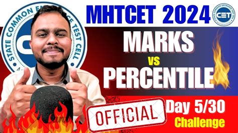 Mht Cet 2024 Marks Vs Percentile Out🔥🔥 Day 5 Of 30 Days Challenge