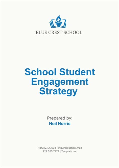 Free School Student Engagement Strategy Template To Edit Online