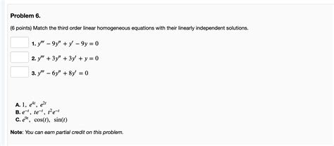 Solved 1 Y′′′−9y′′ Y′−9y 0 2 Y′′′ 3y′′ 3y′ Y 0 3