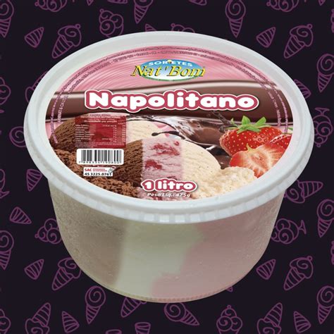 Pote De Sorvete 1Litro Sabor Napolitano