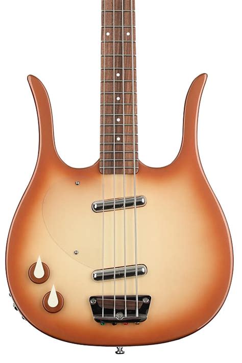 Danelectro Longhorn Left Handed Bass Guitar Copper Burst Reverb