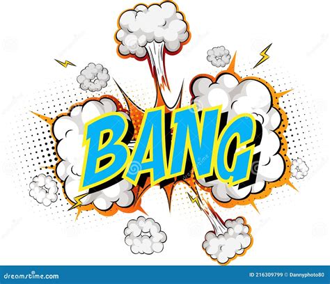 Word Bang On Comic Cloud Explosion Background Stock Vector