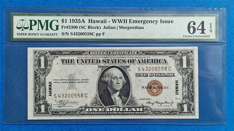 Dolar Usa A Silver Cert Hawaii Pmg Epq