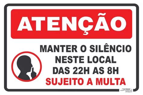 Placa De Sinalização Manter O Silêncio Neste Local 30x20 MercadoLivre