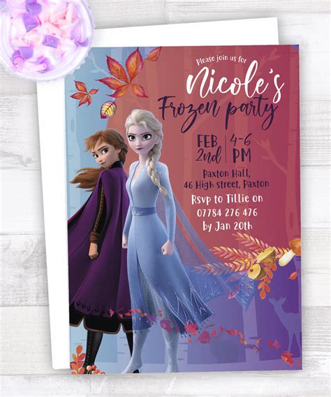 Frozen 2 Party Invitations Party Doodle