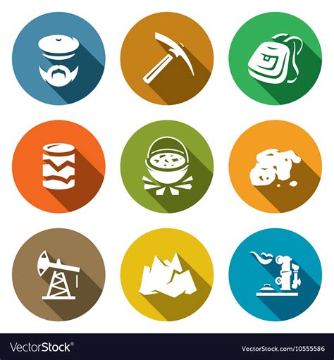 Set of geology icons geologist instrument Vector Image