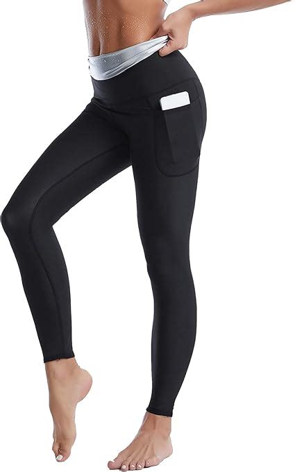 Vertvie Pantalon De Sudation Femme Legging De Sport Taille Haute Avce