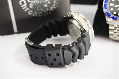 Replacement Watch Strap For Seiko Divers Black Silicone 22mm