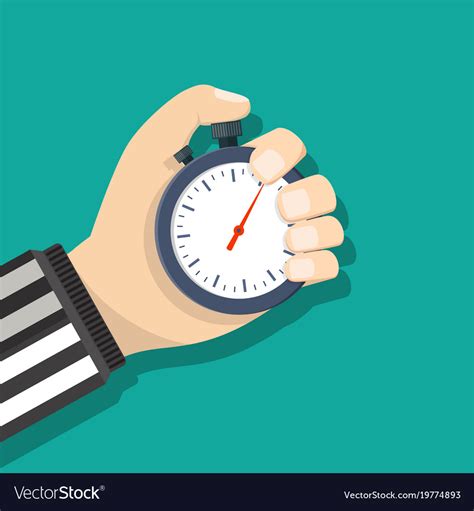 Analog Chronometer Timer Counter In Hand Vector Image