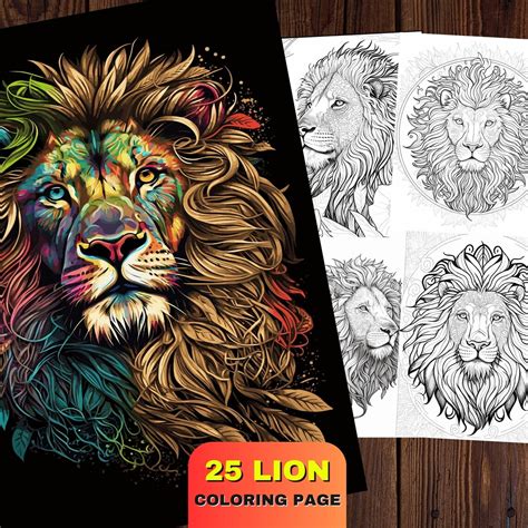 25 Lion Mandala Coloring Pages Adults Coloring Pages - Etsy