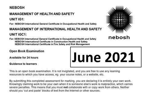 Nebosh Igc Exam June Answer