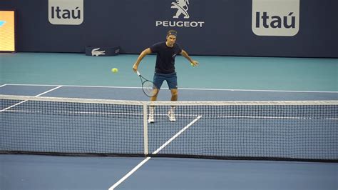 Roger Federer Practice Session Court Level View Fps Hd Miami Open