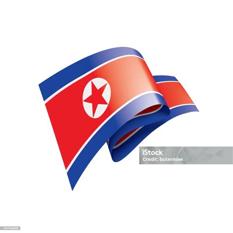 Bendera Korea Utara Ilustrasi Vektor Pada Latar Belakang Putih