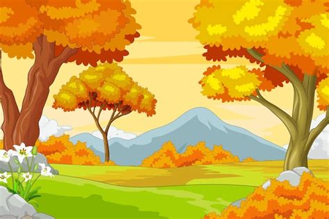 Premium Vector Spring Landscape Background