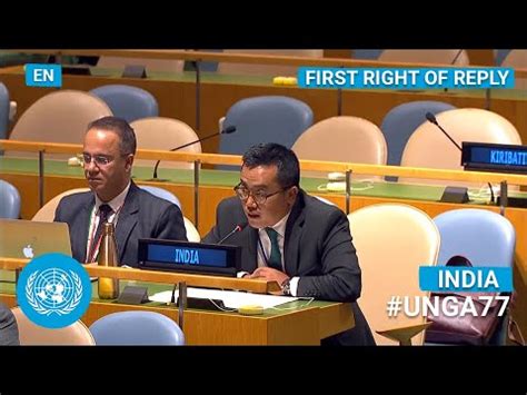 India First Right Of Reply United Nations General Debate Th