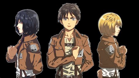 Eren Yeager Mikasa Ackerman Anime Attack On Titan Armin Arlert