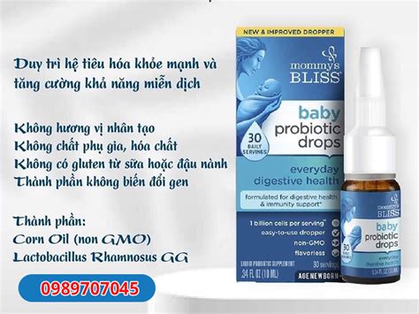 Men Vi Sinh Mommys Bliss Baby Probiotic Drops M Ml T S A Subin