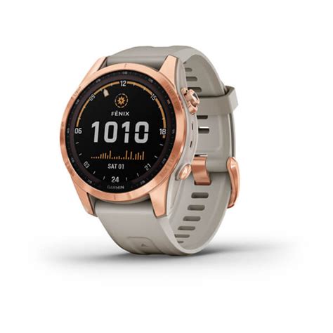 Garmin F Nix S Pro Solar Rose Gold Sand Silicone Band Mm