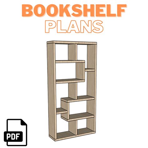 Bookshelf Plans Step-by-step Instructions PDF - Etsy