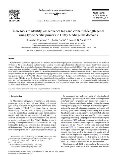 Pdf New Tools To Identify Var Sequence Tags And Clone Full Length