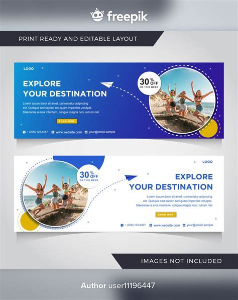 Premium Vector Travel Banner Template In 2024 Digital Marketing