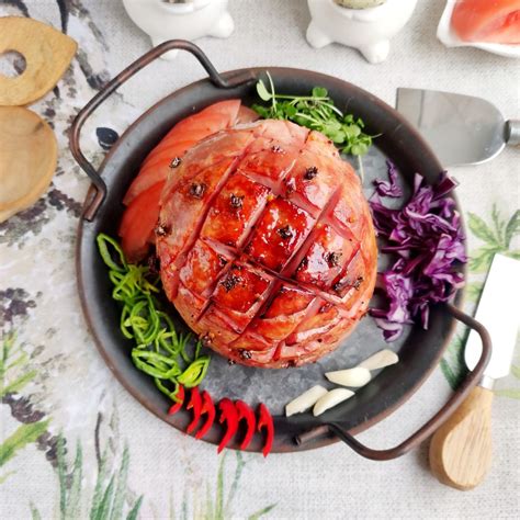 Easy air fryer ham with Honey and Brown sugar Glaze - Easy, quick and