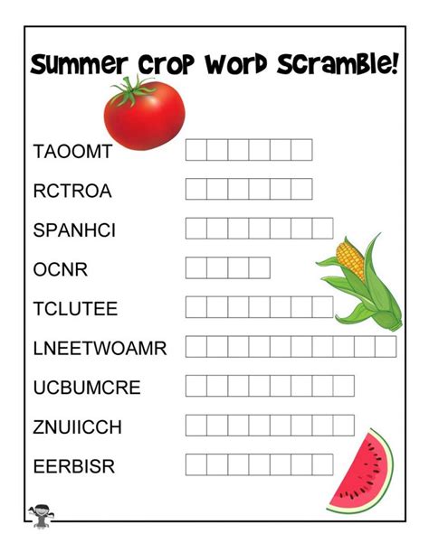 Simple Word Scramble Printable