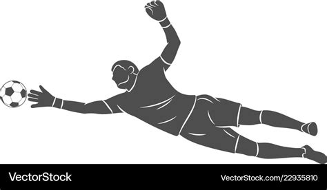 Silhouette Football Goalkeeper Is Jumping Vector Image