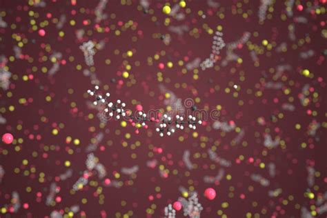 Molecule Of Docusate Sodium Molecular Model Conceptual 3d Rendering Stock Illustration