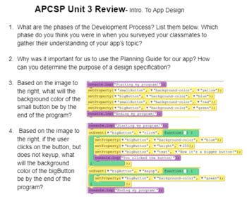 Ap Computer Science Principles Unit Review Key By Teaching In White