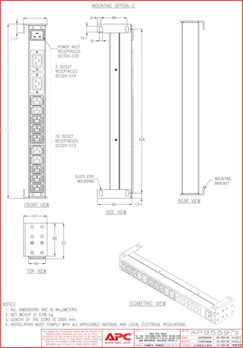 Rack Pdu Basic 1u 16a 208and230v 10 C13 And 2 C19 Ap9559