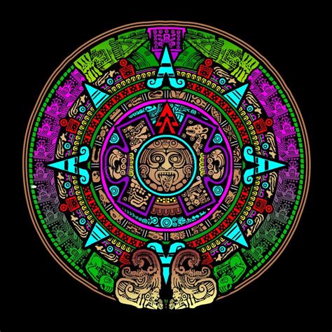 Aztec Mayan Calendar Design Stock Vector Illustration Of Archaeology