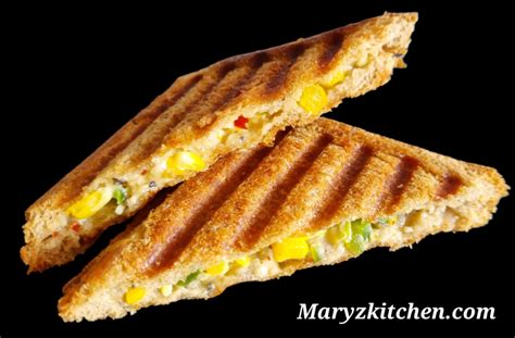 CHEESE Corn Capsicum Sandwich Recipe Mary S Kitchen