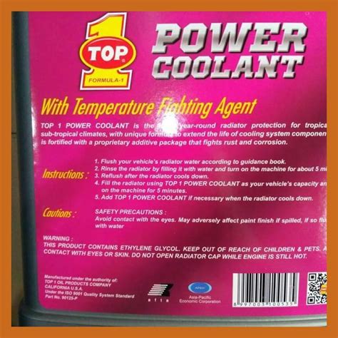 Jual Radiator Coolant TOP 1 Power Coolant Pink 4liter Shopee Indonesia