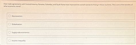 Solved Free Trade Agreements With Central America Panama Chegg