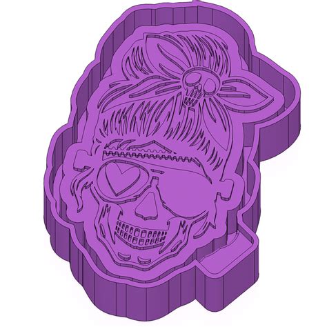 Stl File Skull Mom Freshie Mold Silicone Mold Box・3d Printing Design To Download・cults