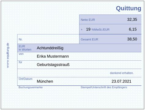 Quittung Online Ausdrucken Drucken Von Quittungen Quittungsvorlage