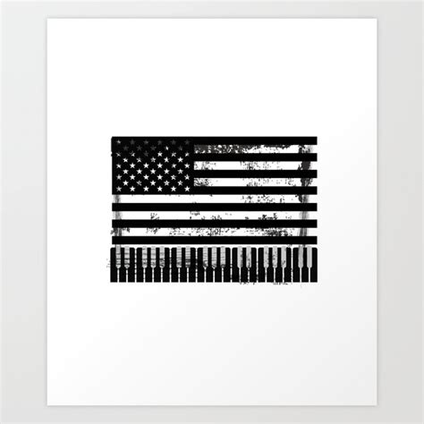 Usa American Flag Piano Keyboard Keys Art Print by Magnum | Society6